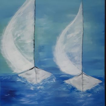 Peinture intitulée "les voiliers" par Monique Schoonenburg (MSC), Œuvre d'art originale, Acrylique