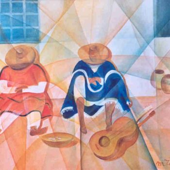 Pittura intitolato "Mexicains" da Monique Tackels, Opera d'arte originale, Olio