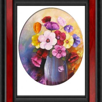 Painting titled "Bouquet anémones" by Monique Tardy, Original Artwork