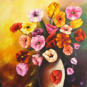 Painting titled "Grand bouquet" by Monique Tardy, Original Artwork