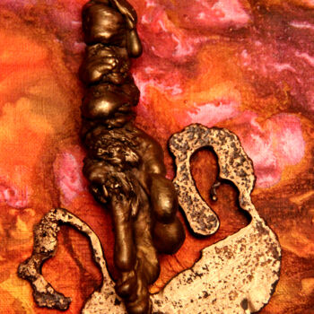 Sculptuur getiteld "La Chevauchée Fanta…" door Monique Vivian, Origineel Kunstwerk, Metalen