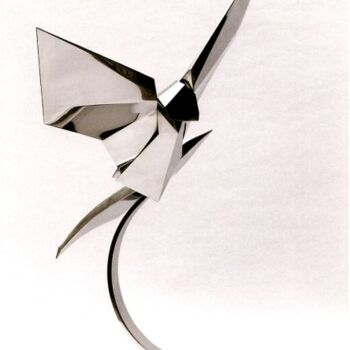 Sculpture intitulée "Faucon Crécerelle" par Monique Vivian, Œuvre d'art originale, Métaux