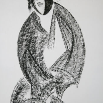 Pintura intitulada "Pierrot Lunaire" por Monique Vivian, Obras de arte originais