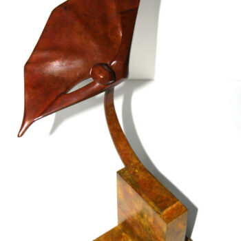 Sculpture titled "Voltige" by Monique Vivian, Original Artwork, Metals