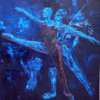 Painting titled "Ballet - Couple de…" by Monique Vivian, Original Artwork, Oil