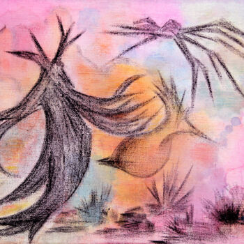 Peinture intitulée "Monde Mystérieux" par Monique Vivian, Œuvre d'art originale, Pastel