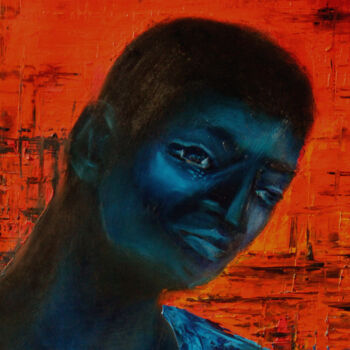 Malerei mit dem Titel "Orfeu Negro" von Monique Vivian, Original-Kunstwerk, Öl