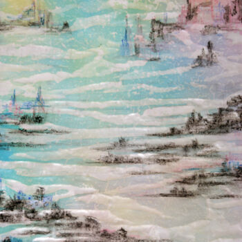 Malerei mit dem Titel "Isles Joyeuses" von Monique Vivian, Original-Kunstwerk, Pastell