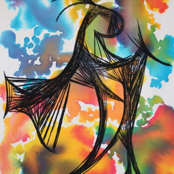Malerei mit dem Titel "Ballet - Fantaisie -" von Monique Vivian, Original-Kunstwerk, Pastell