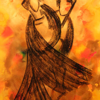 Peinture intitulée "Femme Oiseau - Quan…" par Monique Vivian, Œuvre d'art originale