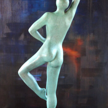 Sculptuur getiteld "Danseuse Moderne -…" door Monique Vivian, Origineel Kunstwerk, Metalen