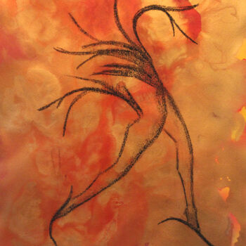 Peinture intitulée "Gorgone - Mythologi…" par Monique Vivian, Œuvre d'art originale, Pastel