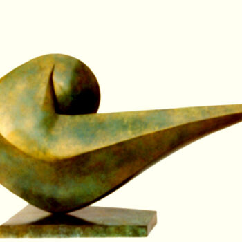 Skulptur mit dem Titel "Le Cygne vu de dos" von Monique Vivian, Original-Kunstwerk, Metalle