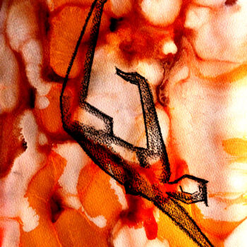 Peinture intitulée "Danse Aquatique - T…" par Monique Vivian, Œuvre d'art originale, Pastel
