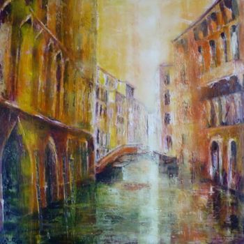 Painting titled "venise" by Monique Yenco Fusella, Original Artwork, Oil