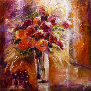 Pittura intitolato "bouquet orange" da Monique Yenco Fusella, Opera d'arte originale