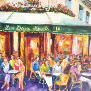 Pittura intitolato "les deux magots" da Monique Yenco Fusella, Opera d'arte originale