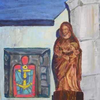 Painting titled "Vierge à l'enfant -…" by Monique Blons Baudouin, Original Artwork