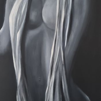Peinture intitulée "Juste un foulard" par Monique Corbeau (La Galerie de MO), Œuvre d'art originale, Huile