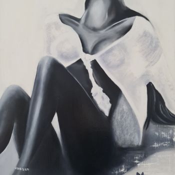 Pintura titulada "La baigneuse" por Monique Corbeau (La Galerie de MO), Obra de arte original, Oleo