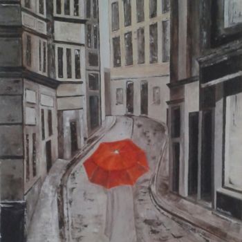Peinture intitulée "Liège le soir" par Monique Burette, Œuvre d'art originale, Acrylique