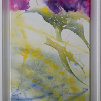 Painting titled "Vivacité I et II (d…" by Durand Monique, Original Artwork, Watercolor Mounted on Wood Stretcher frame