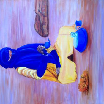 Peinture intitulée "un touareg" par Monique Cosguay, Œuvre d'art originale, Huile