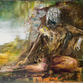 Malarstwo zatytułowany „12-09-65x92-meditat…” autorstwa André Helluin, Oryginalna praca, Olej