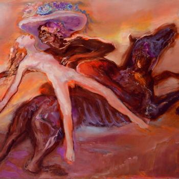 Peinture intitulée "le-centaure-8-07-81…" par André Helluin, Œuvre d'art originale, Huile