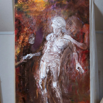 Painting titled "baiser-au-crepuscul…" by André Helluin, Original Artwork, Oil