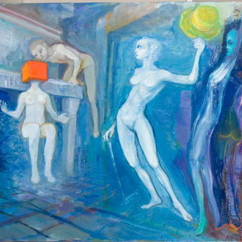 Pintura titulada "4-2011-81x100-perso…" por André Helluin, Obra de arte original, Oleo