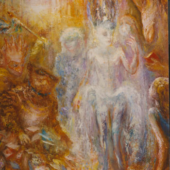 Painting titled "Le songe d'une nuit…" by André Helluin, Original Artwork, Oil