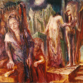 Картина под названием "Eurydice tragiqueme…" - André Helluin, Подлинное произведение искусства, Масло