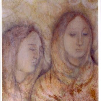 Painting titled "Deux femmes" by Monique Salazar, Original Artwork