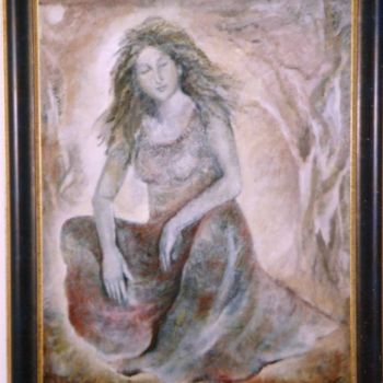 Peinture intitulée "Femme assise II" par Monique Salazar, Œuvre d'art originale