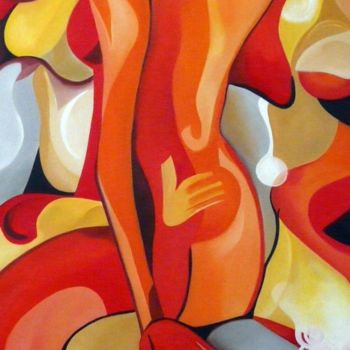 Painting titled "FOAM OF LOVE (Espum…" by Monica Lowenberg, Original Artwork, Oil