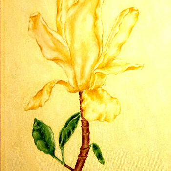 Malerei mit dem Titel "Botanical flower" von Monja Kretzen, Original-Kunstwerk