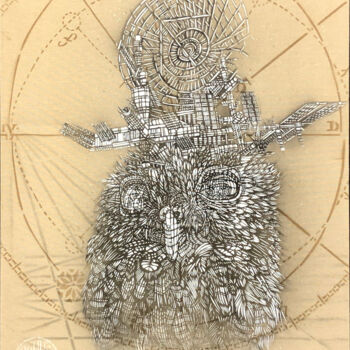 Картина под названием "Signaux" - Monkey Bird, Подлинное произведение искусства, Трафарет