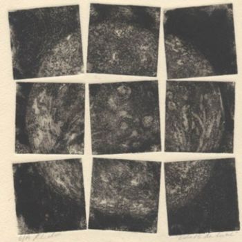 Gravures & estampes intitulée "Eclats de lune 1" par Kliclo, Œuvre d'art originale, Gravure
