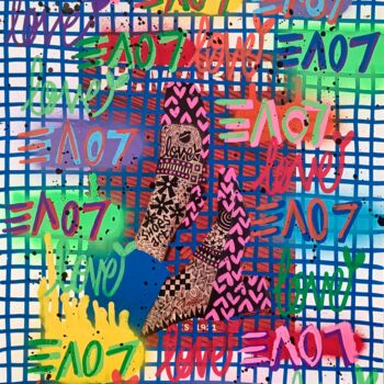 「Love Shoes Mag」というタイトルのコラージュ Monna Artによって, オリジナルのアートワーク, コラージュ