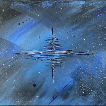 Malerei mit dem Titel "modèle Galaxy 2 ble…" von Richard Monnay, Original-Kunstwerk, Acryl