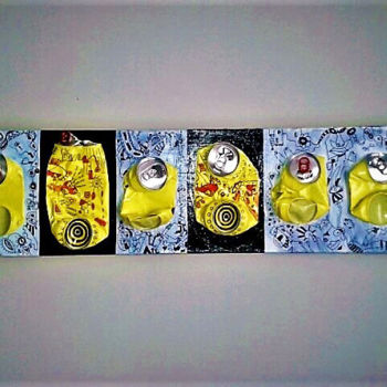 Collages titled "TOILE RECYCLEE" by Mirolyn, Original Artwork, Other