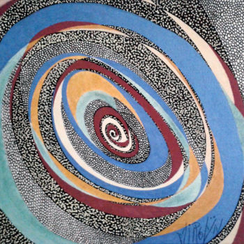 Peinture intitulée "GALAXIE MANDALA" par Mirolyn, Œuvre d'art originale, Acrylique