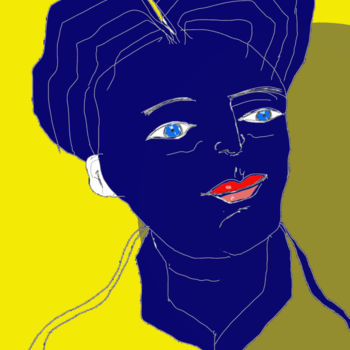 Digitale Kunst getiteld "Pensées bleues, sér…" door Monor, Origineel Kunstwerk, Digitaal Schilderwerk