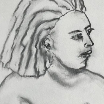 Drawing titled "Human Thoughts VI" by Monor, Original Artwork, Charcoal