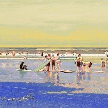 Arts numériques intitulée "Bain de mer" par Monor, Œuvre d'art originale, Peinture numérique