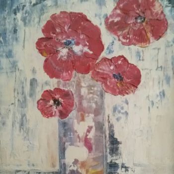Pintura intitulada "bouquet rouge.jpg" por Monro, Obras de arte originais, Óleo