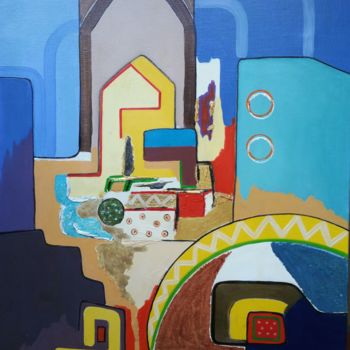 Painting titled "quartier-des-orfevr…" by Monro, Original Artwork, Oil