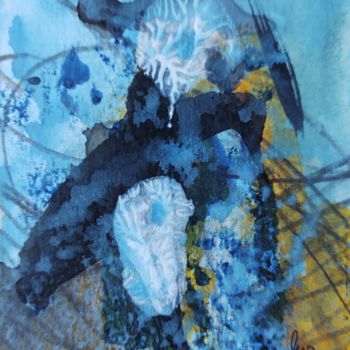 Zeichnungen mit dem Titel "Serie "Blue Life" 9" von Monika Schwertmann, Original-Kunstwerk, Acryl