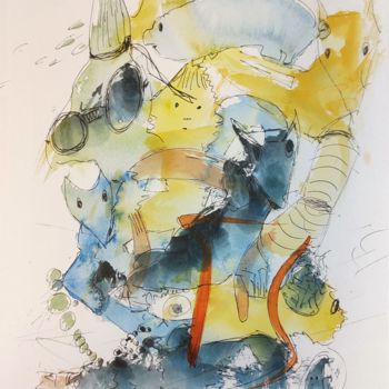 Zeichnungen mit dem Titel "Serie "...wie es mi…" von Monika Schwertmann, Original-Kunstwerk, Aquarell
